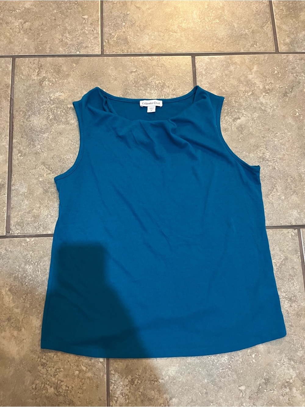 Coldwater Creek Teal Blue Sleeveless Top